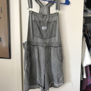 Gray Levi's Overall Shorts